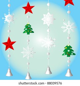 illustration of christmas ornamental decoration for window