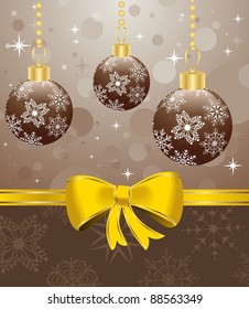 Illustration Christmas packing with set balls - vector