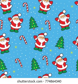 Illustration of Christmas pattern with Blue Background