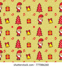 Illustration of Christmas pattern with gold background