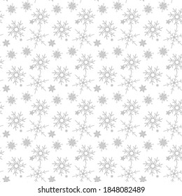 Illustration of Christmas pattern with snowflakes isolated