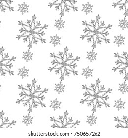 Illustration of Christmas pattern with snowflakes isolated