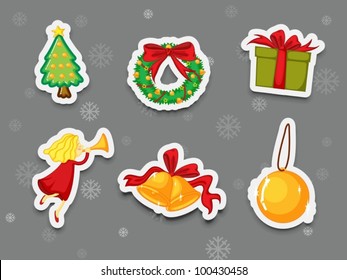 Illustration of christmas present stickers