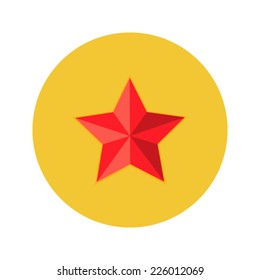 Illustration of Christmas Red Star Flat Circle Icon