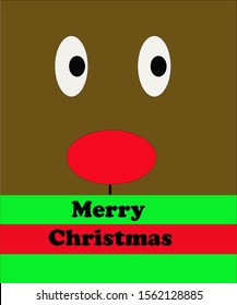 illustration christmas reindeer funny postcard
