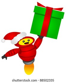 illustration christmas  robot