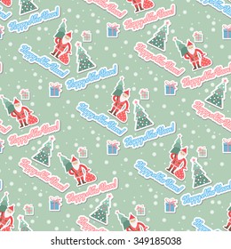 Illustration. Christmas seamless background with christmas tree