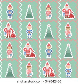 Illustration. Christmas seamless background with christmas tree