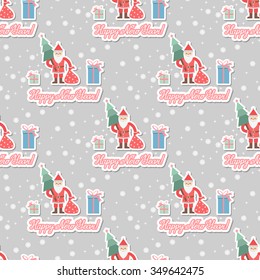 Illustration. Christmas seamless background with christmas tree