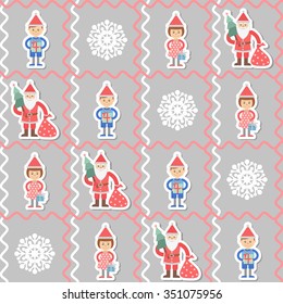 Illustration. Christmas seamless background with christmas tree