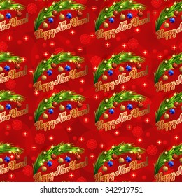 Illustration. Christmas seamless snowflakes background with figures