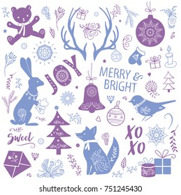 Illustration of a christmas set