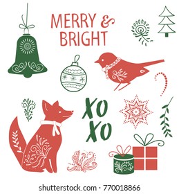 Illustration of a christmas set