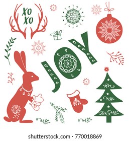 Illustration of a christmas set