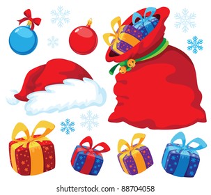 illustration of a Christmas set