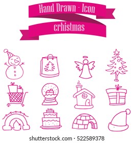 Illustration of Christmas set icons
