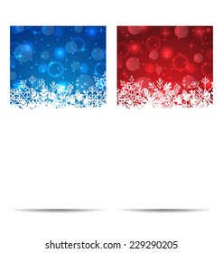 Illustration Christmas snowflakes banners with light effect - vector