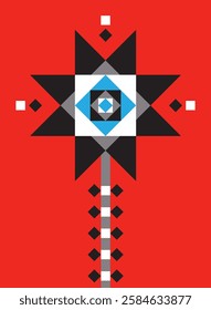 Illustration of the Christmas star in contemporary style
