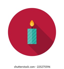 Illustration of Christmas Stripped Candle Flat Icon