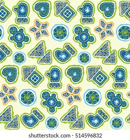 Illustration of christmas sugar and spice theme seamless pattern background.