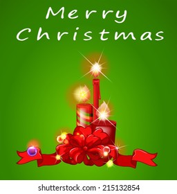 Illustration of a christmas template with candles