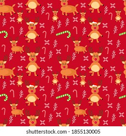 Illustration Christmas themed seamless pattern wrapping paper vector graphic