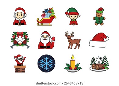 illustration of christmas things collection