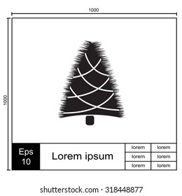 Illustration of Christmas tree. 