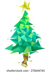 Illustration eines Weihnachtsbaumes mit geometrischem Design