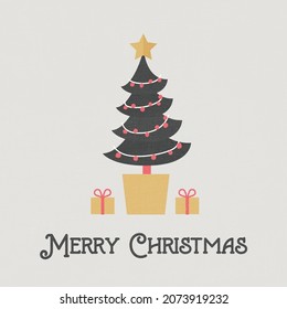 Illustration with christmas tree. Holidays, Christmas, winter, vector illustration