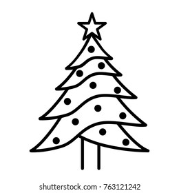 Illustration of christmas tree icon on white background