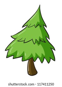 illustration of a christmas tree on a white backgroud