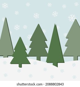 illustration of Christmas tree snow winter