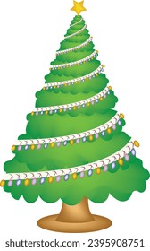 ilustración del diseño vectorial de árboles de navidad