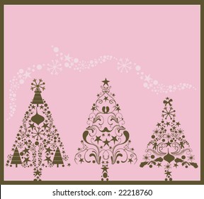 Illustration of Christmas trees