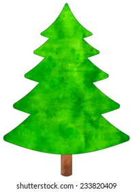 Illustration of the Christmas watercolor tree