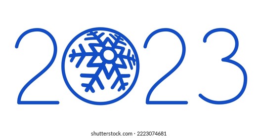 Illustration of the Christmass ball and 2023 New Year number