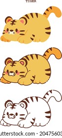 Illustration of a chubby fat tiger