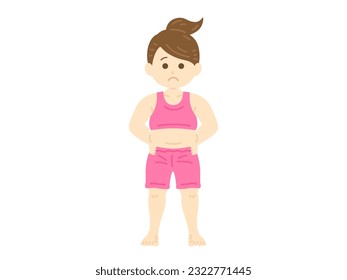 Illustration of a chubby woman.