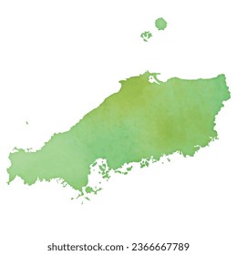 Illustration of Chugoku region in Japan, Vector illustration