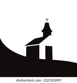 Illustration of church on white background. Symbol of religion and Christianity.