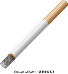 Illustration of a cigarette with ash