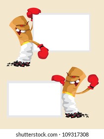 illustration of a cigarette boxer with blank