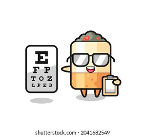 Illustration of cigarette mascot as an ophthalmology , cute design