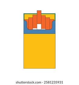 Illustration cigarette package open unique design retro