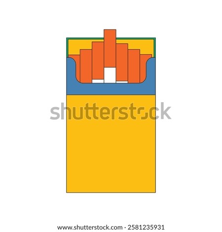 Illustration cigarette package open unique design retro