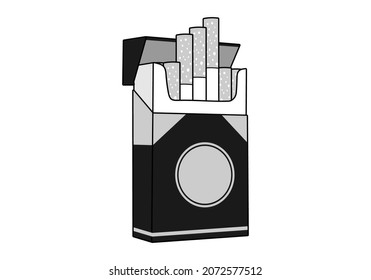 illustration of cigarette packaging and its contents