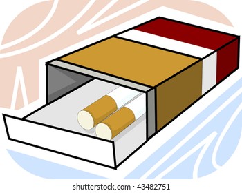 Illustration of cigarette with packet	