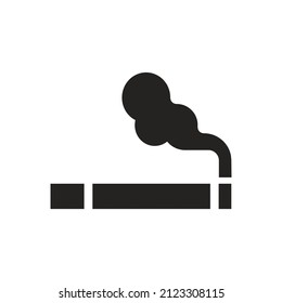 illustration of cigarettes, smoking, cigarette smoke. solid icon glyph