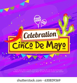 Illustration Of Cinco De Mayo Celebration Background.